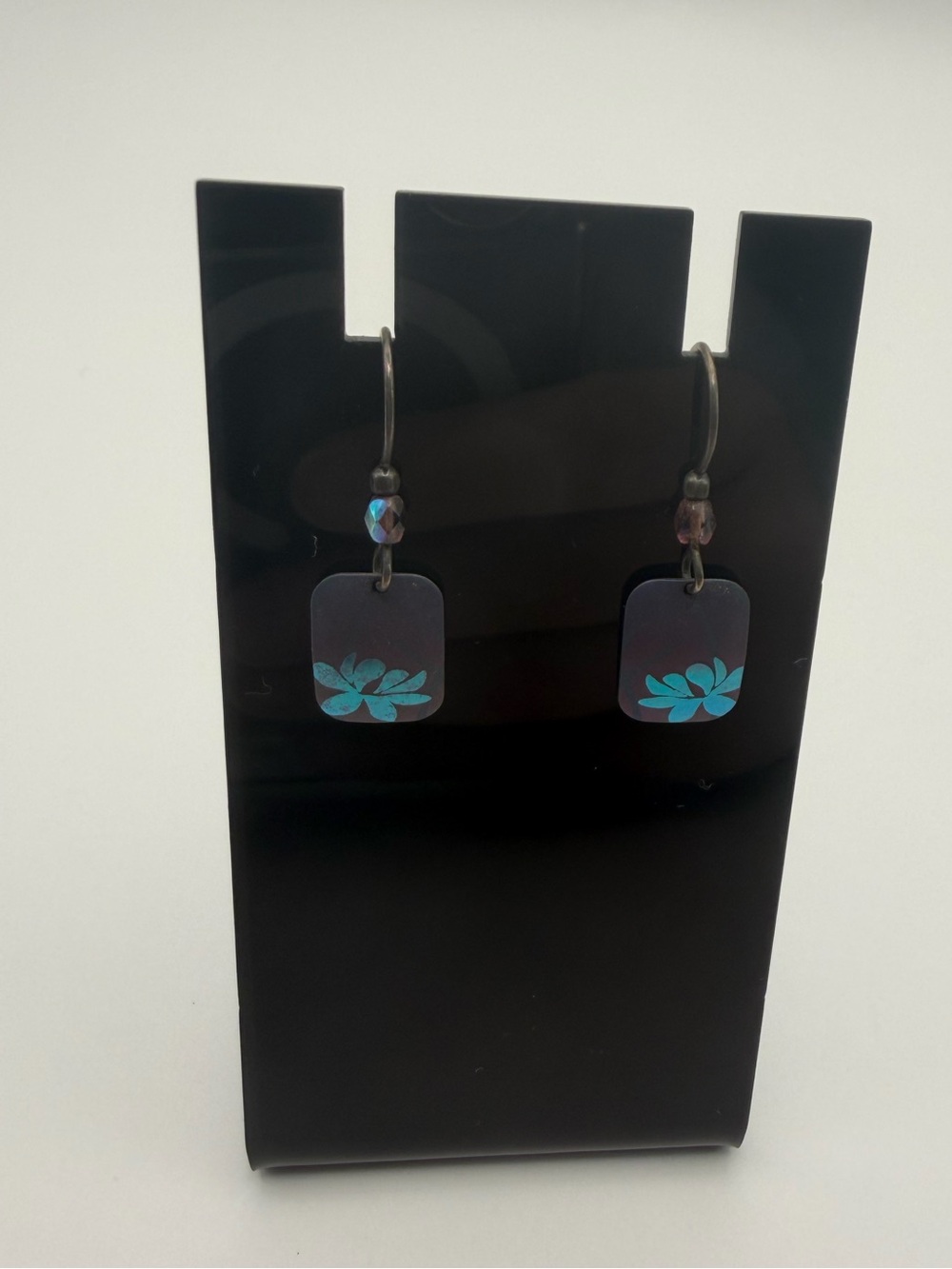 Holly Yashi Black and Turquoise Leaf Dangle Earrings - Women Jewelry